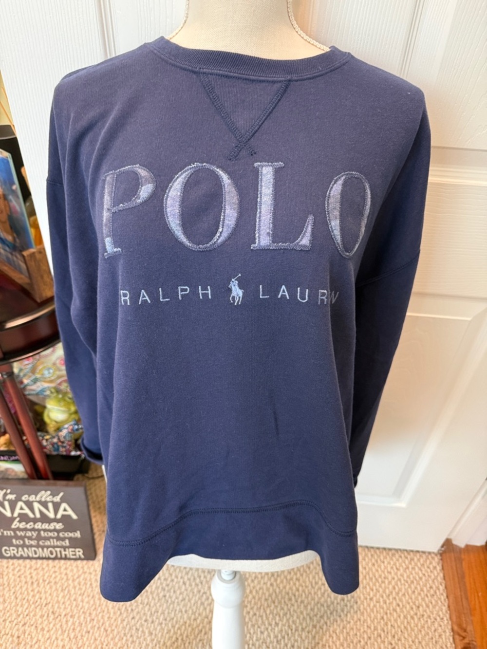 Women’s Polo Ralph Lauren Navy POLO Logo Crewneck Sweatshirt